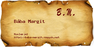 Bába Margit névjegykártya