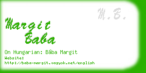margit baba business card